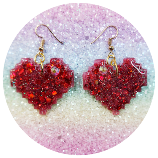Pixel Heart Earrings