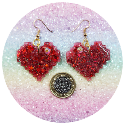 Pixel Heart Earrings